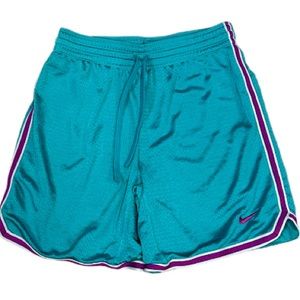 Nike Dri Fit Ladies Aqua Teal Basketball Shorts | Trim | Tie Waist Size XS EUC